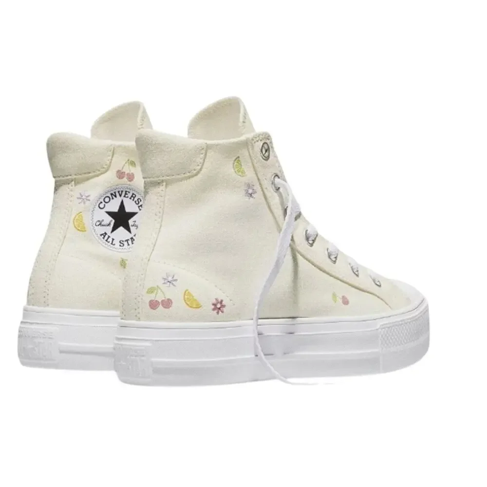 Converse Women Platform High Top Sneakers - Cream Fruit 7 NIB